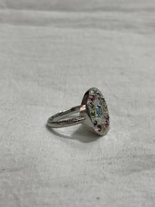 925 Sterling <b>Silver</b> Micro Pave Rhodium Plated Vintage Colorful Gemstone Multi Stone <b>Statement</b> <b>Ring</b> for Women Party Jewelry - Product Image 5