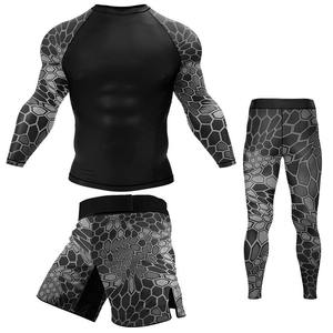 Conjunto de Compresión Deportiva en Oferta, Nuevo Diseño Unisex, Estampado Invernal, Transpirable, de Secado Rápido, Conjunto de 3 Piezas de Manga Larga para Entrenamiento Físico - Product Image 2
