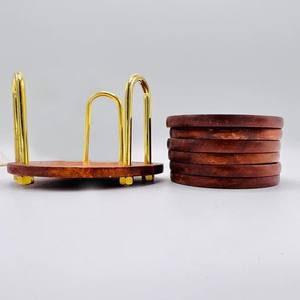 Posavasos de Madera Hechos a Mano, Juego de Posavasos de Madera Natural, Vajilla Rústica para el Hogar y la Cocina, Regalo - Product Image 2