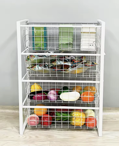 OEM/ODM Vietnam Factory Customized 4 Tier Storage Rack <b>Wire</b> <b>Basket</b> Drawer Organizer Shelf for Kitchen Bathroom Home Use - Product Image 2