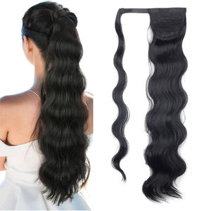 ผมหางม้าแบบยาว Afro ขนาด 22 32 นิ้ว ผมแท้ Remy จากอินเดีย ทนความร้อนได้ ต่อผมหางม้าแบบหยิก สีดำ สำหรับผู้หญิง - Product Image 1