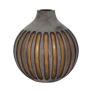 Modern Luxury Metal <b>Square</b> Tabletop <b>Vase</b> 12x11 Inch Handmade Matt Finish Decorative Flower <b>Vase</b> for Floral Display - Product Image 4