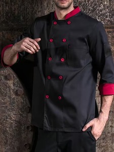 Uniforme de Chef 2025 Económico Unisex de Manga Corta con Cuello Alto y Doble Botonadura, Tejido de Poliéster, Delgado, para Restaurante - Product Image 2