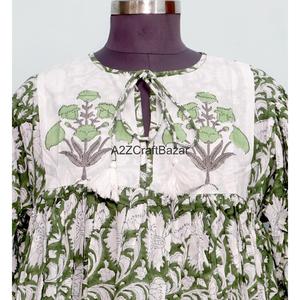 Robe en coton imprimée à la main pour femmes, confortable et respirante, designs élégants pour les fêtes en plein air et les occasions spéciales - Product Image 2