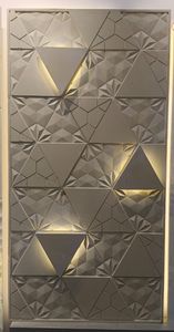 Panel de Pared de Piedra Tallada Geométrica 3D de Lujo – Arte Arquitectónico Moderno en Relieve Abstracto - Product Image 2