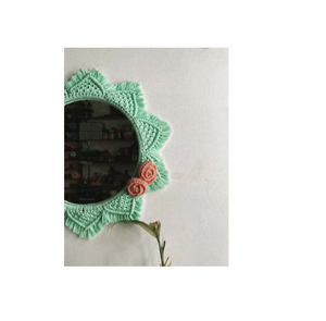 Bedroom Decor Handmade Woven Frame <b>Boho</b> Artillery Bohemia Indoor Decorative Macrame Mirror <b>Wall</b> <b>Hanging</b> - Product Image 1