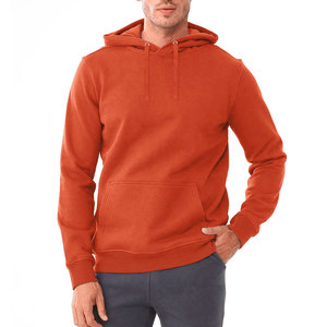 <b>Orange</b> Men's Casual Hoodies High Quality Polyester/Cotton <b>Fleece</b> Custom Private Logo Streetwear for Winter Plain Dyed Quick Dry - Product Image 1
