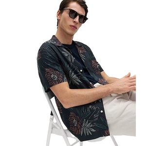 Breathable Linen Rich Hawaiian Shirt Men Tropical Island Print Casual Short Sleeve Resort Wear Button <b>Down</b> Lightweight Summer - Product Image 1
