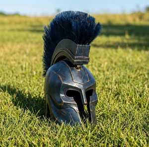 Réplique de casque de roi Agamemnon en métal, casque de guerrier grec, armure de guerrier spartiate, guerre de Troie, cosplay, exposition - Product Image 6
