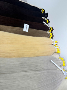 Cheveux vierges vietnamiens Super Double Drawn en vrac, lisses, couleur noir-blond, 22-24 pouces, décolorés, prix de gros, modèle Nasa Hair - Product Image 3