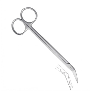 Ciseaux angulaires Locklin de haute qualité de 6 pouces, finition sablée, bord de coupe dentelé, instrument chirurgical général dentaire - Product Image 2