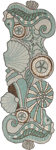 Chemin de table artisanal à thème côtier avec coquillages et perles, multicolore, pour décoration de table de plage ou de mariage - Product Image 3