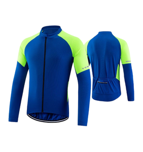 Jersey de Ciclismo de Manga Larga para Hombre con Logotipo Personalizado, Camiseta de Ciclismo con Bloques de Color Vibrantes y Cierre Completo para Primavera y Otoño - Product Image 4