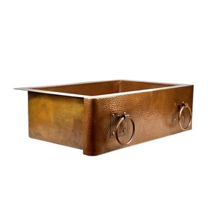 Lavabo de Cobre con Acabado Antiguo y Diseño Rústico para Decoración de Baños Vintage e Interiores Elegantes - Product Image 6