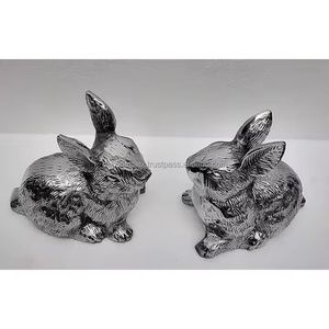 Statue de lapin en métal Figurine Sculpture Table Home Office Decor Sculpture Home Collection Supplierby Decor impex - Product Image 2