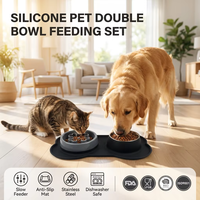 Bol en silicone pour animaux de compagnie, pour chiens et chats, bols d'alimentation pour animaux, bol pour nourriture pour chien avec design anti-déversement et antidérapant