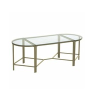 Table basse en métal raffiné avec plateau en verre, design élégant, parfaite pour une décoration intérieure moderne et élégante