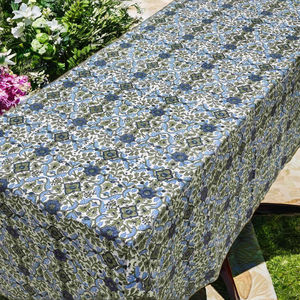 Sanvi K Handicrafts Art Nouveau Flora Print 100% Coton Lin Imprimé à la main sur table véritable - Product Image 4