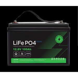 My Store HR 12V/<b>24V</b> Solar Lifepo4 <b>Lithium</b> <b>Ion</b> <b>Battery</b> 100Ah 1280Wh Black for RV Electrical Systems - Product Image 5