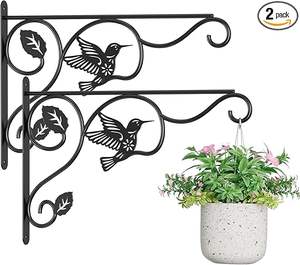 Lot de 2 crochets robustes pour plantes, supports muraux en métal pour suspendre des plantes, pour l'intérieur et l'extérieur, supports robustes pour mangeoires à oiseaux et jardinières - Product Image 2