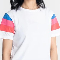 T-shirt décontracté d'été respirant pour femme à manches courtes, col rond, imprimé, taille et design personnalisables