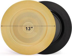 Assiette de présentation à motif marbré, base décorative moderne pour tables de banquet d'hôtel - Product Image 1