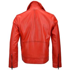 High Quality Custom <b>Men's</b> Winter Red <b>Leather</b> <b>Jacket</b> Genuine Cowhide Sheep <b>Leather</b> with Button Formal Style <b>jacket</b> for <b>men</b> - Product Image 1