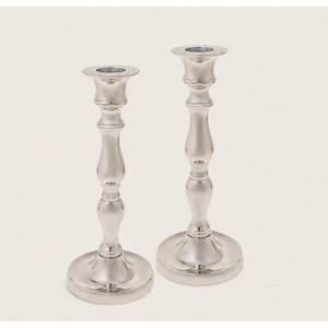 Wholesale Luxury <b>Silver</b> Metal Taper Candle Holders Set of 2 Classic Tall <b>Candlestick</b> Stands For Home Hotel Tabletop Decoration - Product Image 5