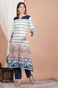 Kurta Recta con Estampado Floral, Elegante y Étnica, Ropa de Verano para Mujer, Cómoda, Informal, para Uso Diario, Moda Tradicional India - Product Image 4