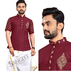 เสื้อเชิ้ต100% ลายดอกไม้แบบย้อนยุคของผู้ชายสำหรับฤดูร้อน2025ผ้าฝ้ายกระดุมแถวเดียวปิดต้านริ้วรอยแขนสั้นลำลองย้อมธรรมดา - Product Image 1