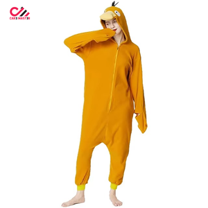 Combinaison de nuit en polaire pour femme CARE MASTER, à capuche, manches longues, couleur unie, fermeture éclair intégrale sur le devant, vêtement décontracté pour l'automne - Product Image 2