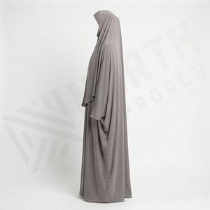 Khimar Abaya pour femmes musulmanes, manches longues, ensemble deux pièces, foulard et jupe, vêtements islamiques modestes, service de vente en gros - Product Image 3