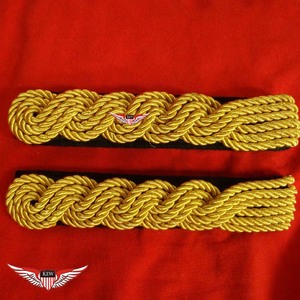 KEW Epaulettes Light Yellow <b>Braided</b> Black Back Customizable Shoulder Board Nylon Durable <b>Accessory</b> - Product Image 1