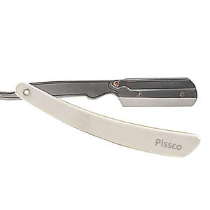 Navaja de afeitar plegable de acero inoxidable Pissco de fábrica directa, herramienta de afeitado profesional para barbería - Product Image 2