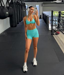 Tank Top Matching Yoga Sets Two Piece Workout Sets For Women Breathable Spandex High Waist <b>Booty</b> Lifting Shorts Gym Yoga Active - Product Image 4