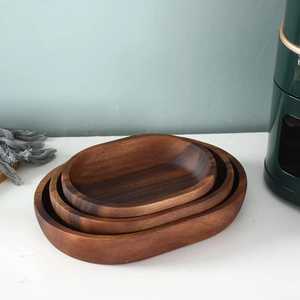 Tazón de madera de acacia de diseño elegante, hecho a mano, de estilo minimalista, para servir comida, regalo, artesanía en madera, tazones decorativos - Product Image 3