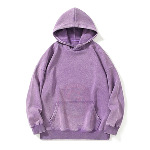 Men's <b>Vintage</b> Mineral Wash Hoodie Oversized Cotton Fleece <b>Sweatshirt</b> with Relaxed Streetwear Fit for Everyday Fashion - Product Image 1