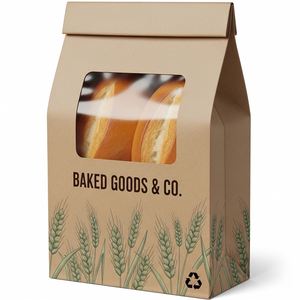 Bolsas de Papel para Panadería, Ecológicas, Reciclables, Biodegradables, con Ventana, Aptas para Microondas, para Regalos y Decoración - Product Image 2