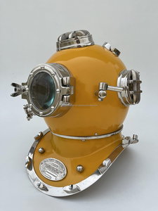 Casque marin de table décoratif de plongeur avec la fenêtre en verre casque maritime nautique de collection pour le bureau à la maison - Product Image 3