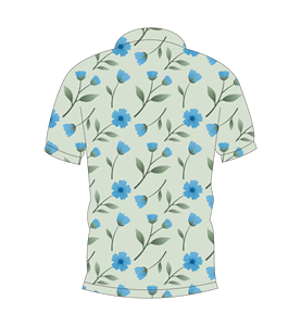 เสื้อโปโลผู้ชายสีขาวพิมพ์ลายดอกไม้สีฟ้าลำลองแขนสั้นแฟชั่นฤดูร้อน - Product Image 2