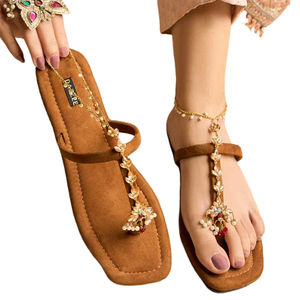 Sandalias Hechas a Mano con Parte Superior de Terciopelo y Gamuza, Color y Talla Personalizados, Suela Antideslizante, Calidad Única - Product Image 1