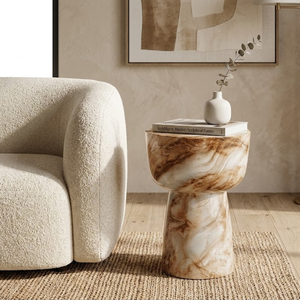 High Quality Unique Painted Cement Side <b>Table</b> for Living Room Outdoor Garden <b>Stool</b> Wholesale Price from Vietnam - Product Image 2