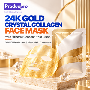 แผ่นมาส์กหน้า OEM/ODM ผสมทองคำ 24K คริสตัลไฮยาลูรอนิก แอซิด ออร์แกนิค ช่วยเติมความชุ่มชื้น ลดเลือนริ้วรอย ผิวขาวกระจ่างใส กลิ่นลาเวนเดอร์ - Product Image 1