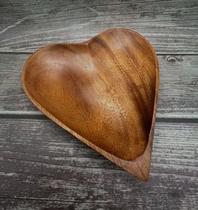 Bol en bois en forme de cœur pour cadeau de mariage et décoration de la Saint-Valentin, bol à pâte en forme de cœur fait à la main pour la fabrication de bougies - Product Image 5