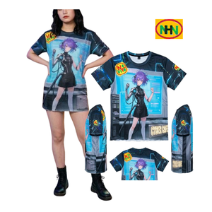 T-shirts Tie-Dye Grande Taille OEM en Gros, Polyester Décoloré, Décontractés avec Impression par Sublimation et Logo par Transfert Thermique, Usine BD - Product Image 2