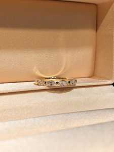 Anillo de media eternidad minimalista con diamantes talla marquesa para mujer, de oro macizo de 10K, cultivados en laboratorio, joyería fina para fiestas y ocasiones especiales. - Product Image 2