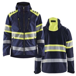 Men's Professional Standard <b>Softshell</b> Safety <b>Jacket</b> <b>High</b> <b>Visibility</b> Welded Seam Level D Protection Warm Workwear Constriction - Product Image 4