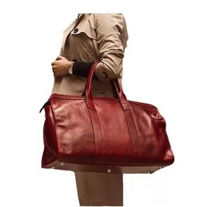 Premium Quality Genuine Leather Fashion Vintage Waterproof Durable Unisex Travel Bags <b>Suitcase</b> Sets 20-35L Capacity Zipper Easy - Product Image 5