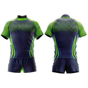 Ensembles d'uniformes de rugby en polyester imprimés par transfert thermique, personnalisés, confortables et respirants, grandes tailles, collection 2026, vente en gros, Front League - Product Image 6