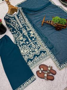 Ensembles modernes de shalwar kameez en lin 3 pièces pour femmes, dernières créations de robes de mariage indiennes et pakistanaises, mode ethnique asiatique - Product Image 5